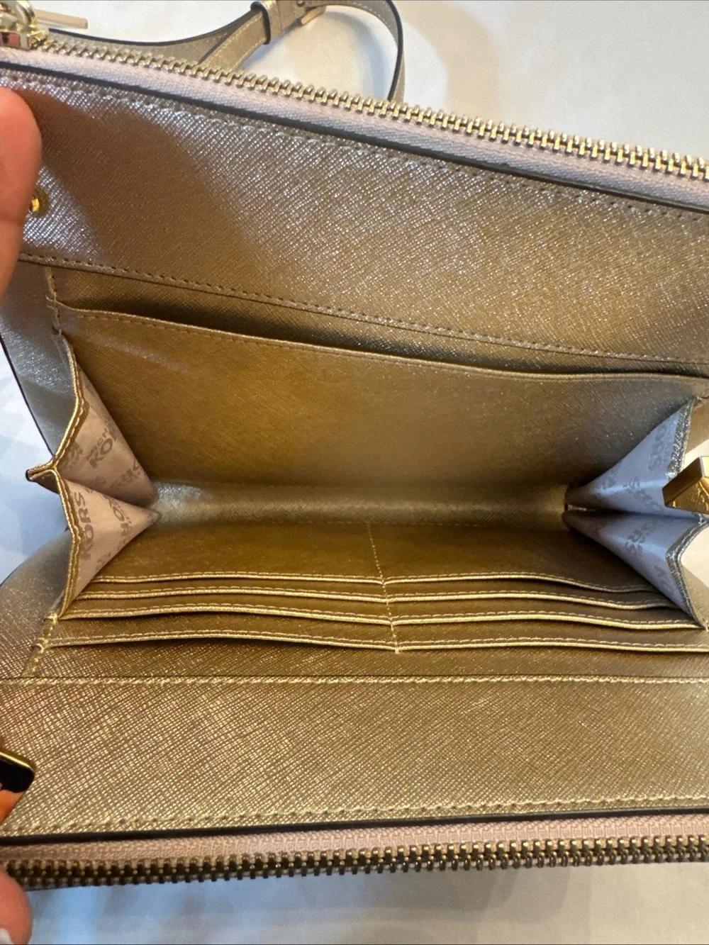 Michael Kors Metallic Gold Crossbody with Chain Strap